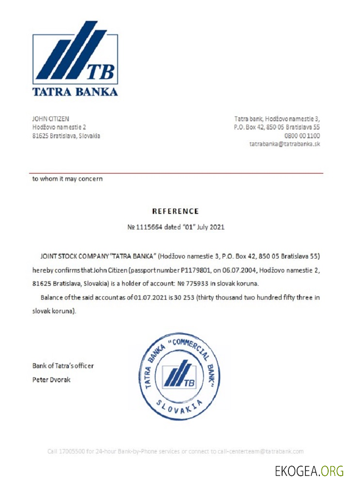 Slovaquie , Tatra Bank , reference